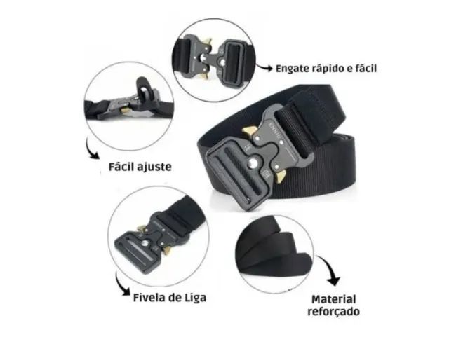 Cinto masculino tatico militar fivela de engate rapido - Foto 2