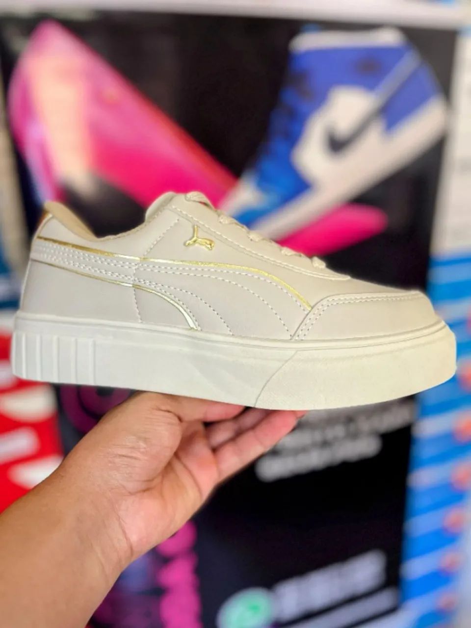 Tenis Casual feminino a pronta entrega plataforma bege - Foto 4