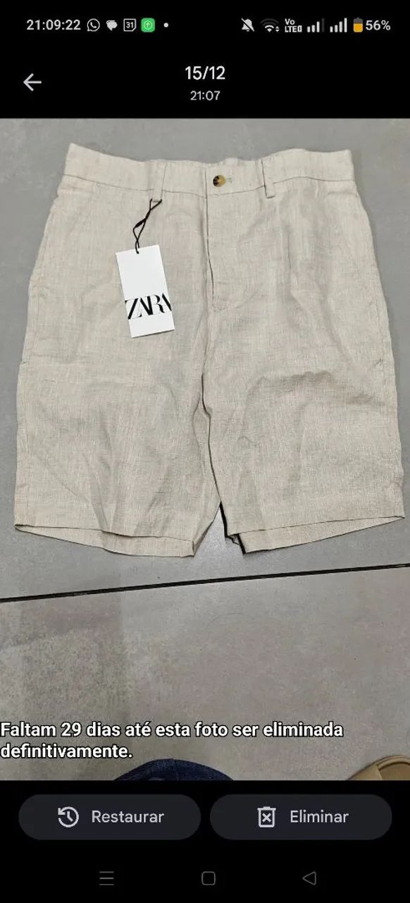 Bermuda 100% Linho Zara Man - Foto 4