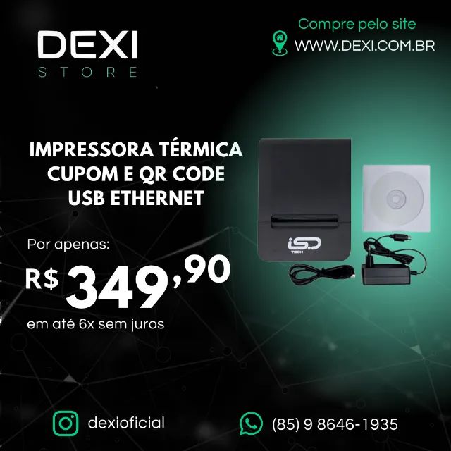 IMPRESSORA TÉRMICA CUPOM E QR CODE USB ENTHERNET