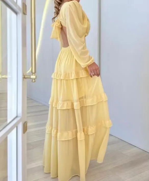 Vestido Longo Rosa Feminino Elegante - Foto 2