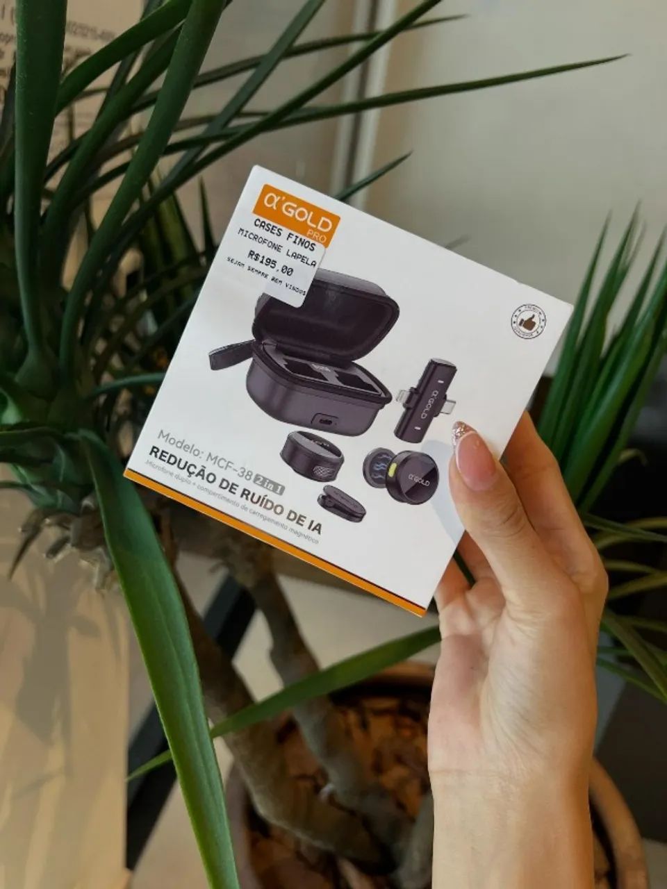Microfone Lapela Duplo sem Fio MCF-38 A Gold - Microfones e
