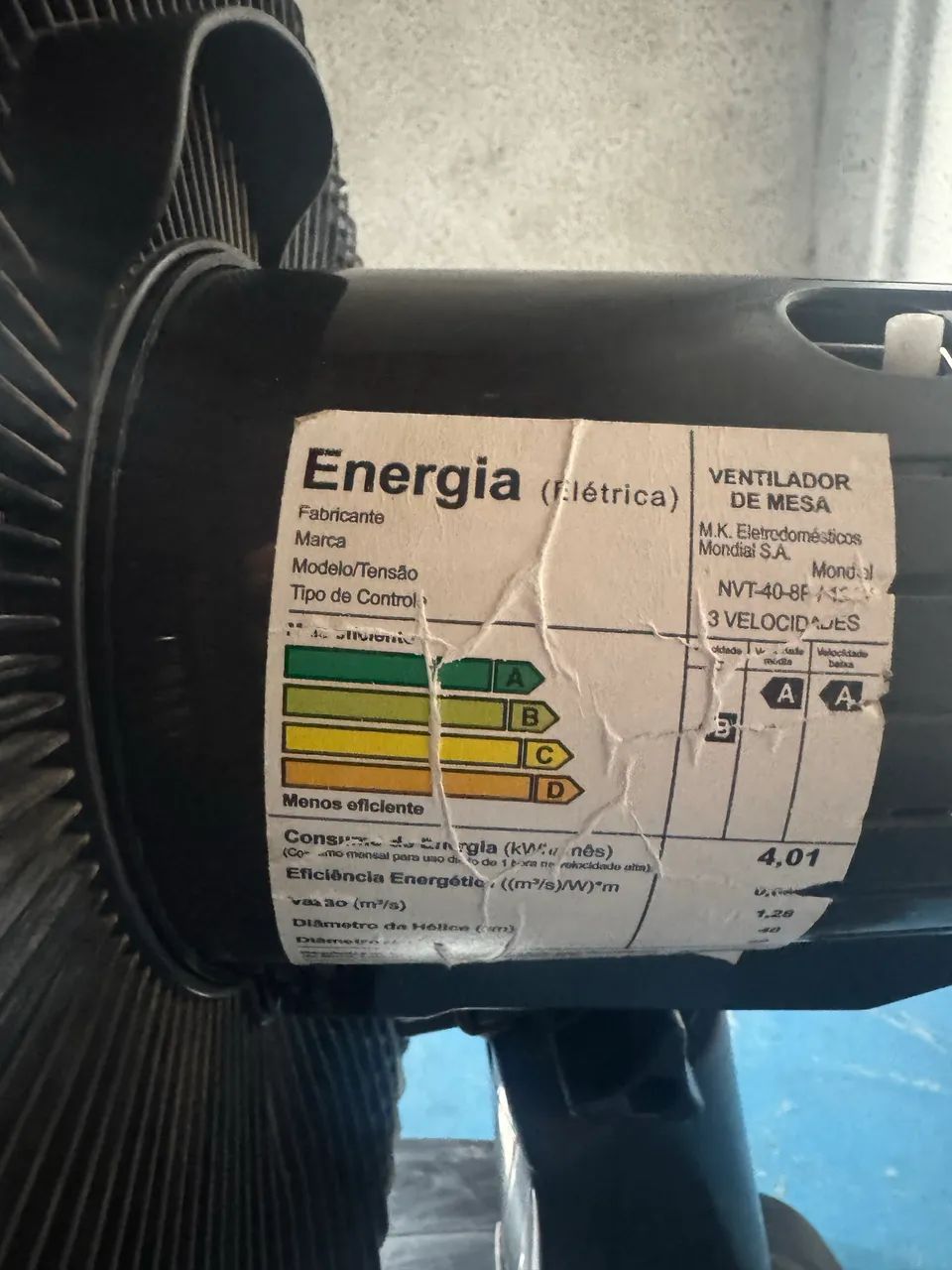 VENTILADOR DE MESA MONDIAL TURBO FORCE NVT0408P  - Foto 2