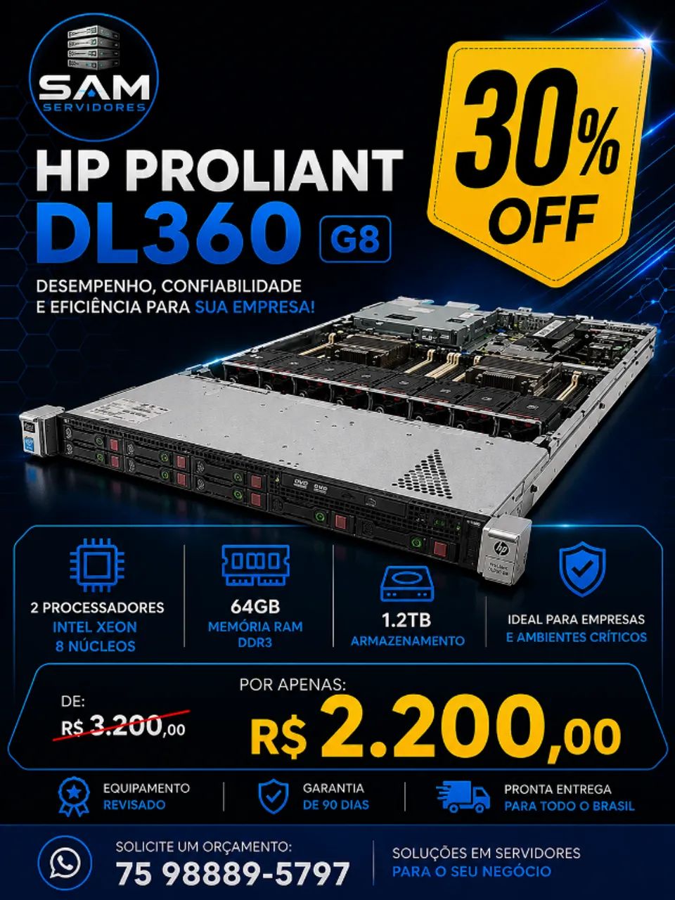 Servidor HP Proliante DL360 Gen8 Promoção!!!
