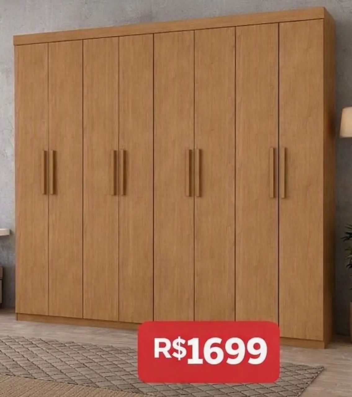 Guarda roupa andara amêndoa 8 portas 1699 - Foto 2