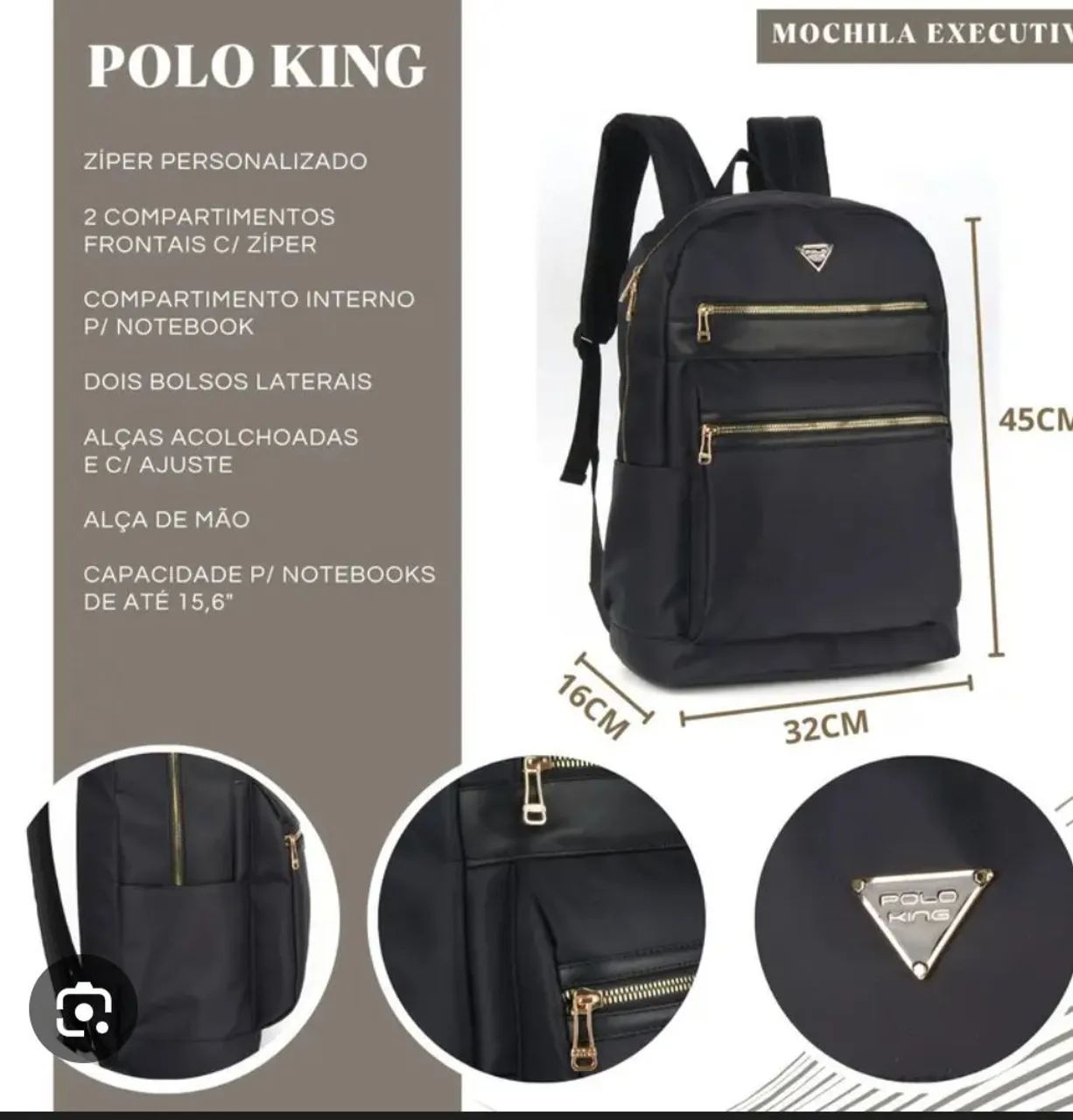 NOVA - Mochila executiva impermeável polo king - Foto 2