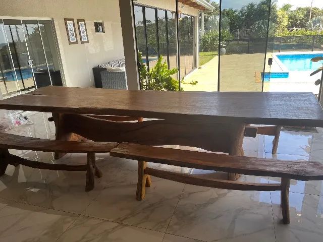 Vendo mesa de madeira 4 metros  parcelo no cartão  - Foto 3
