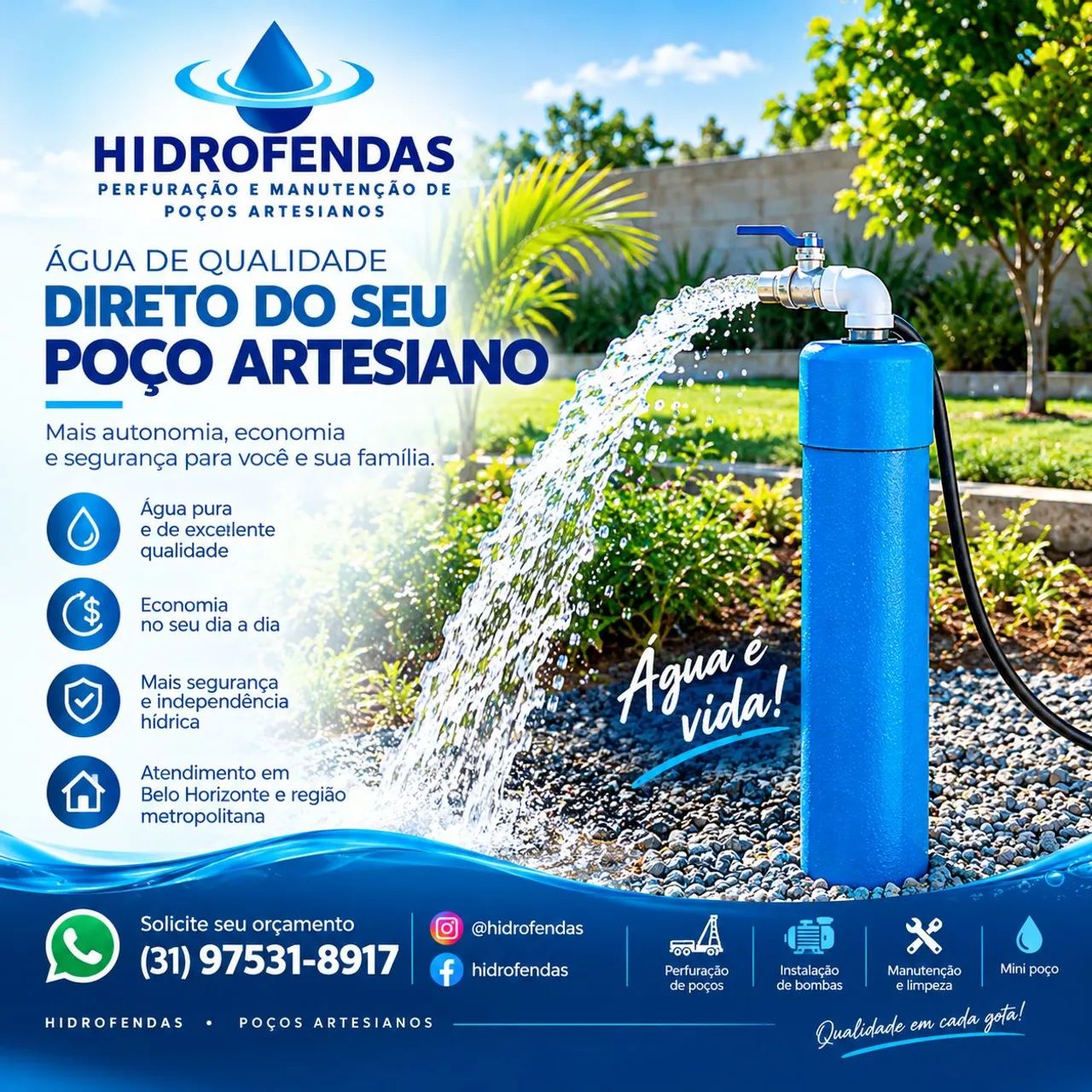 Mini poço artesiano 