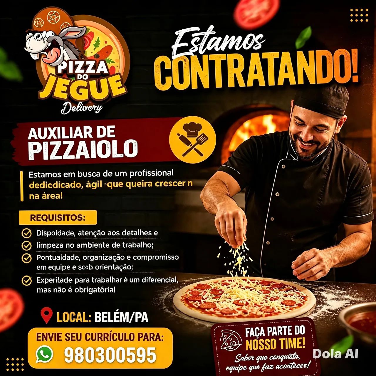 Auxiliar de pizzaiolo 