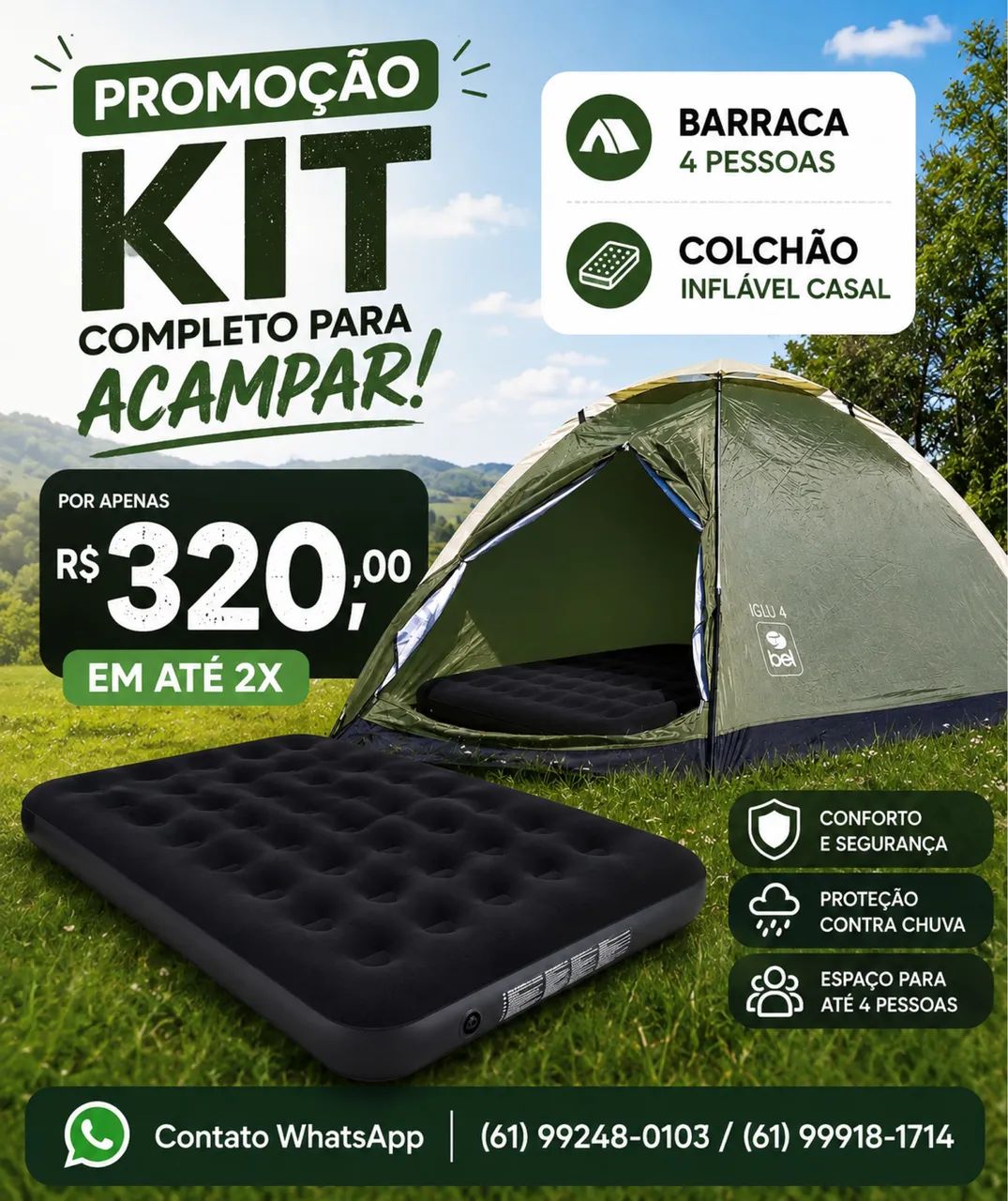 BARRACA 4 PESSOAS CAMPING  BELFIX  - Foto 5