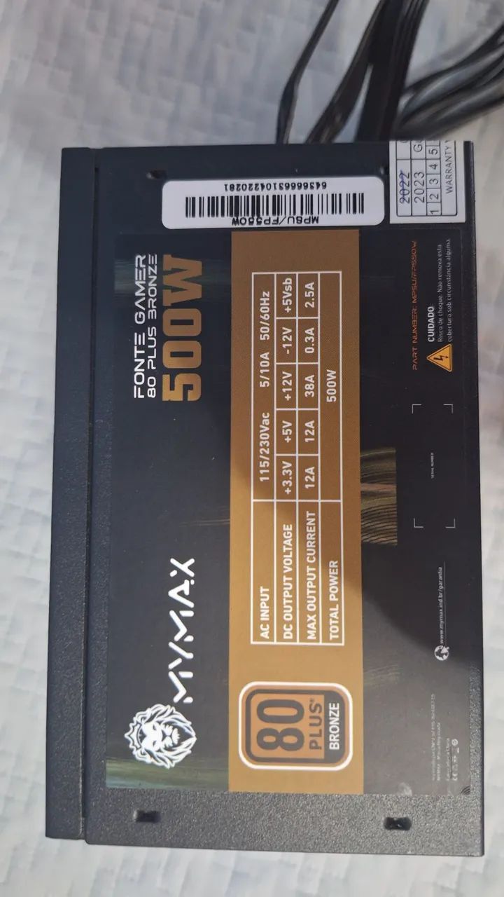 FONTE 500W 80 PLUS BRONZE MYMAX