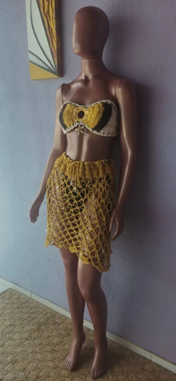 Conjunto telha crochê  - Foto 3