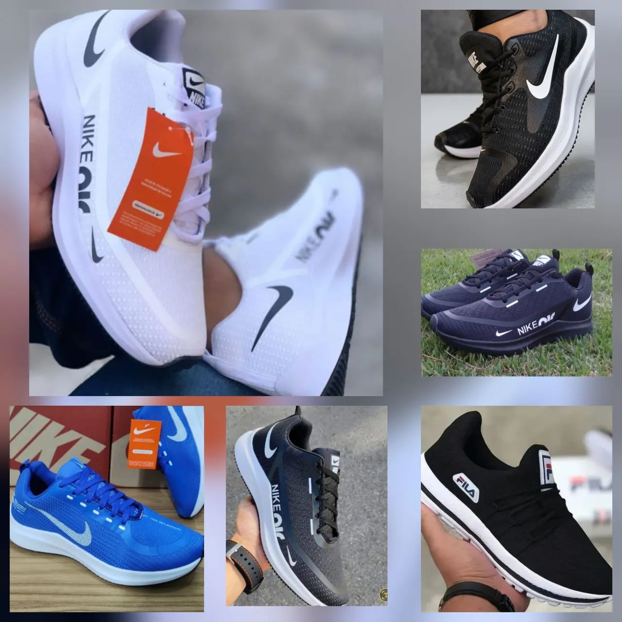 Tênis masculino Nike e fila