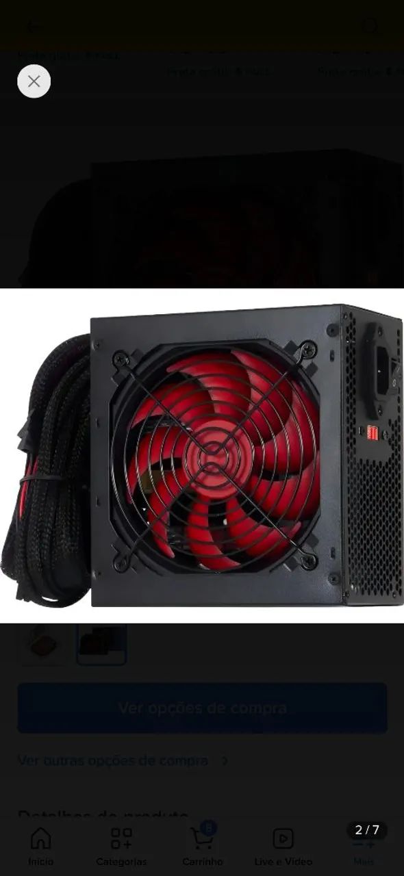 Fonte gamer fortrek 500w usada - bom