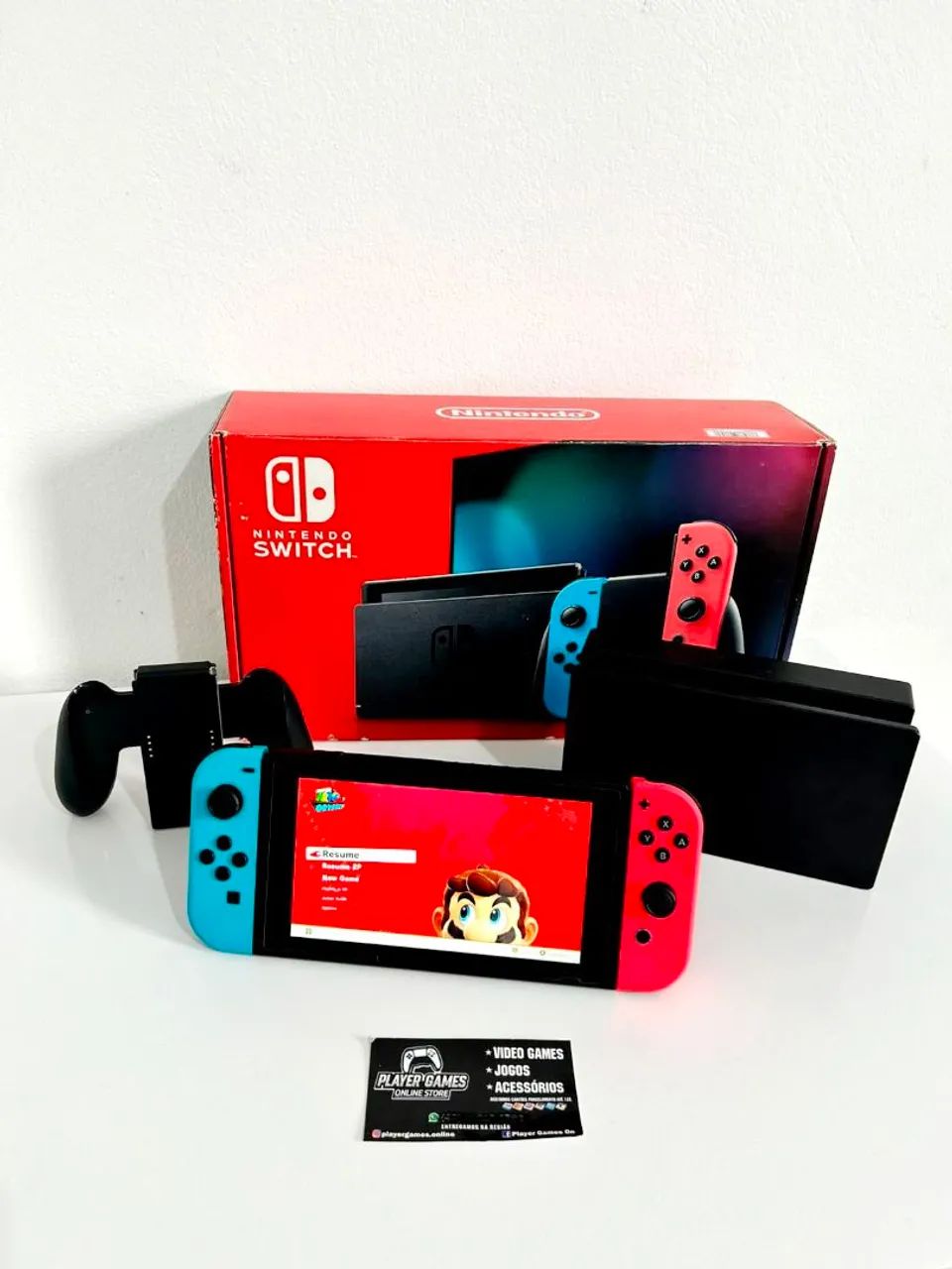 Nintendo Switch V2 DESBLOQUEADO!! Completo - Impecável!! (Aceito Cartão)