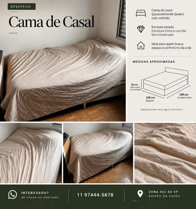 Cama de Casal com colchão