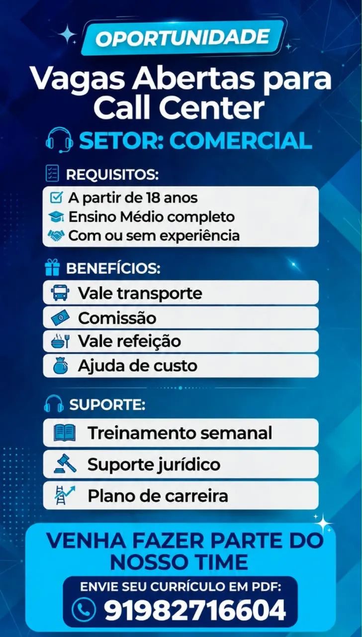  VAGAS ABERTAS!!