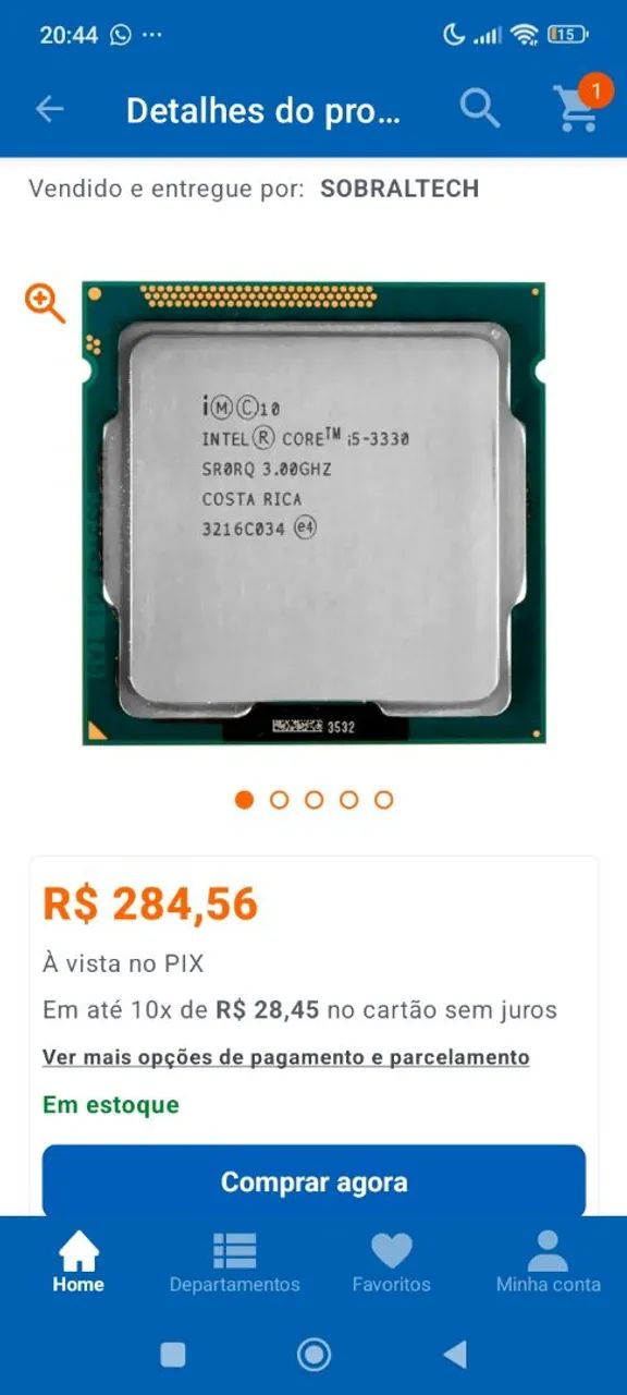 Processador Intel i5 3330 com Video Integrado 