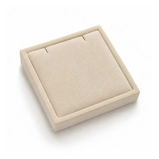 Mini Expositor para Colar 8x8cm - Display em Veludo Bege | Novo - Foto 2