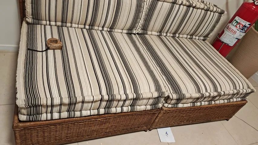 Sofá Modular de Vime Natural - 2 Módulos
