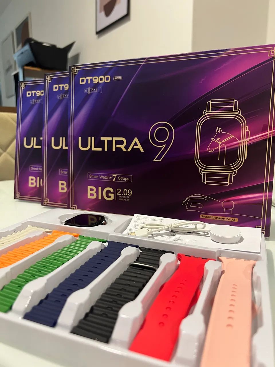 SmartWatch Relógio inteligente Ultra 9 com 7 pulseiras - Foto 3