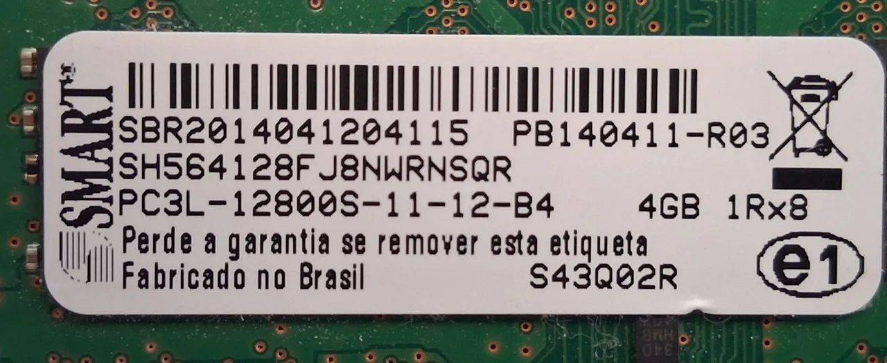 Memória Notebook 4GB 1RX8 DDR3 12800 - Foto 2