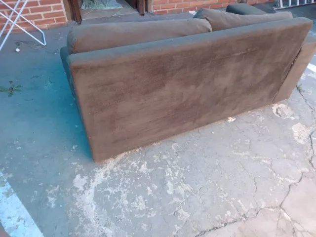 Sofa marrom usado em bom estado - Foto 2