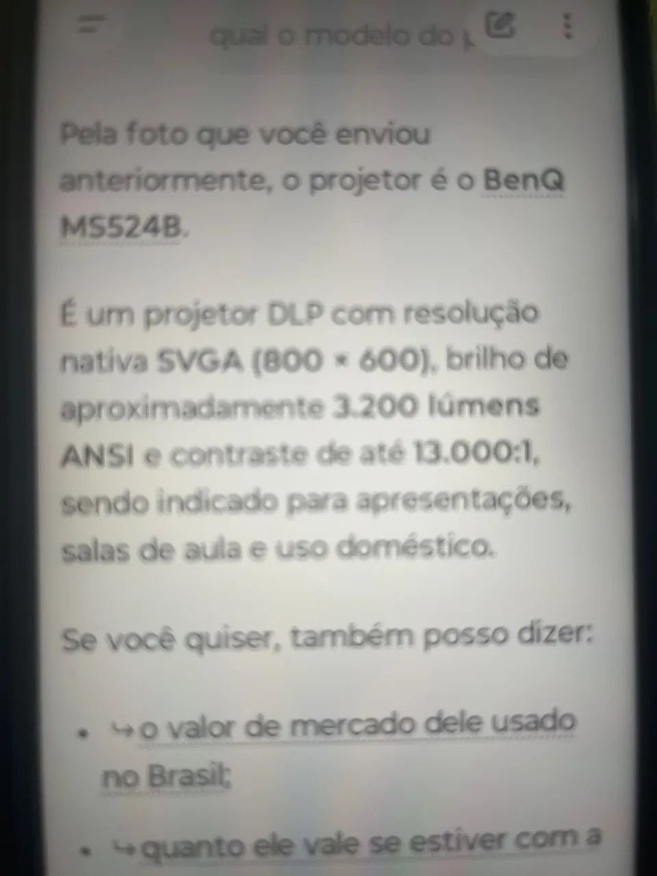 Projetor BenQ  MS524B  (entregar em Mãos) - Foto 3