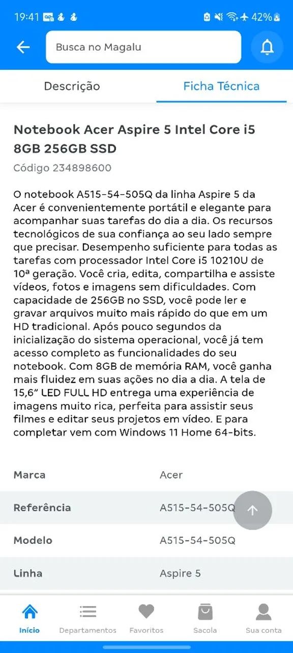 Notebook Acer Aspire 5 Core i5 8GB RAM SSD 256GB - Foto 4