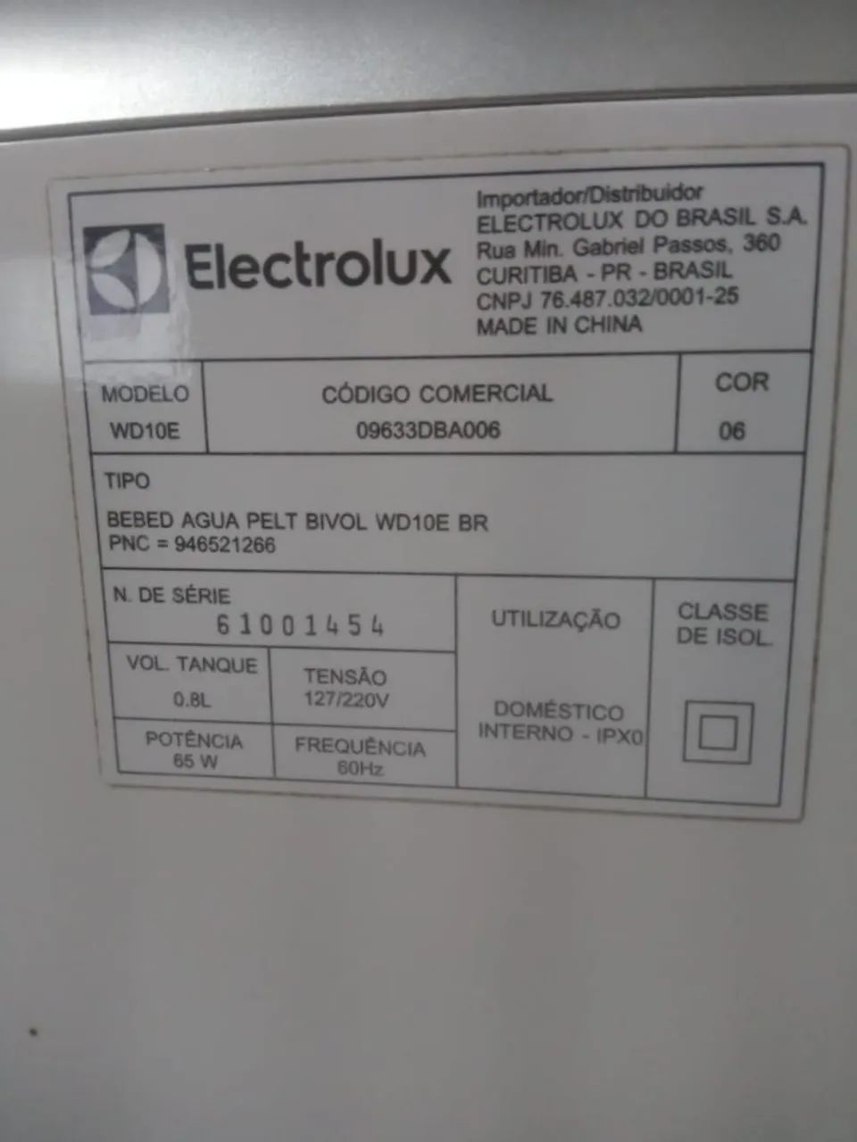 BEBEDOURO DE AGUA GELADA  ELECTROLUX - Foto 2