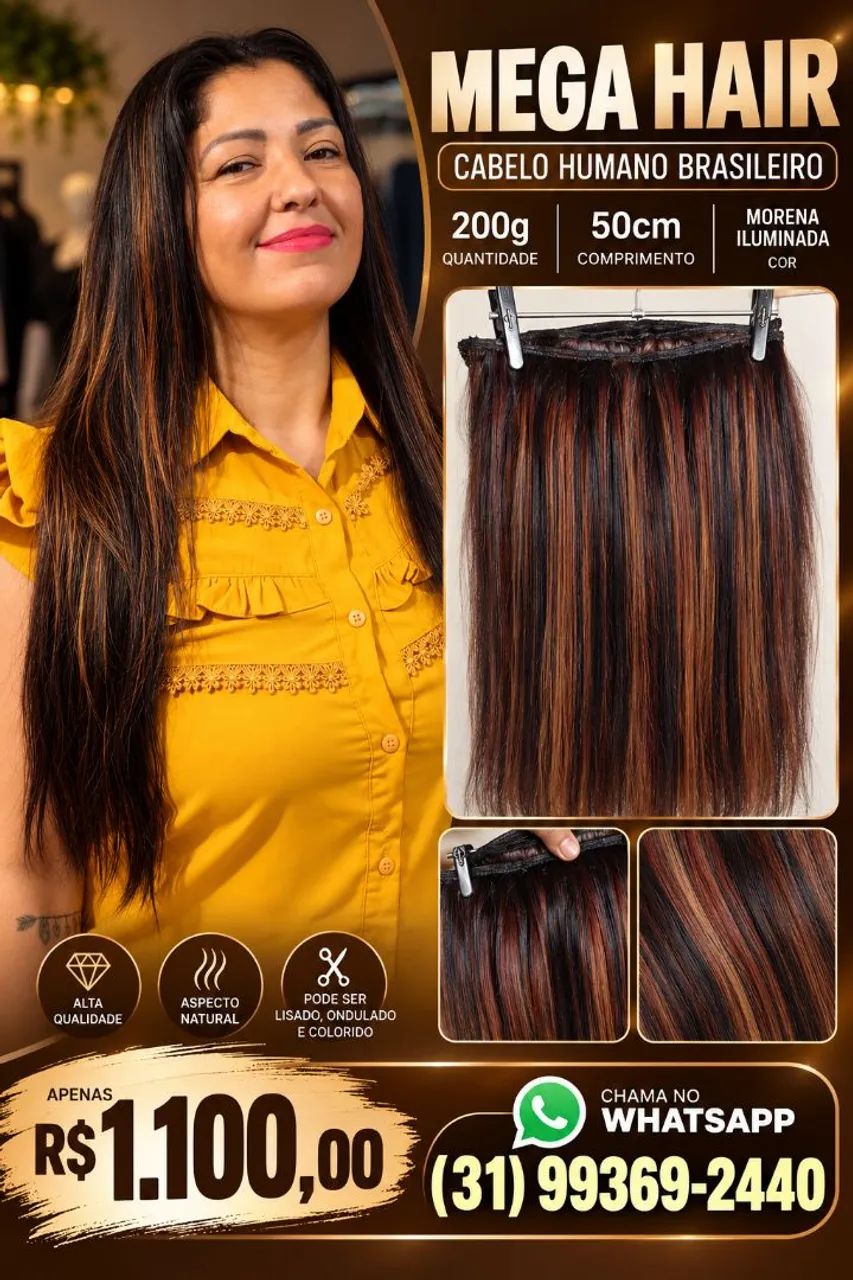 Cabelo brasileiro humano - Vários tamanhos e modelos  - Foto 3