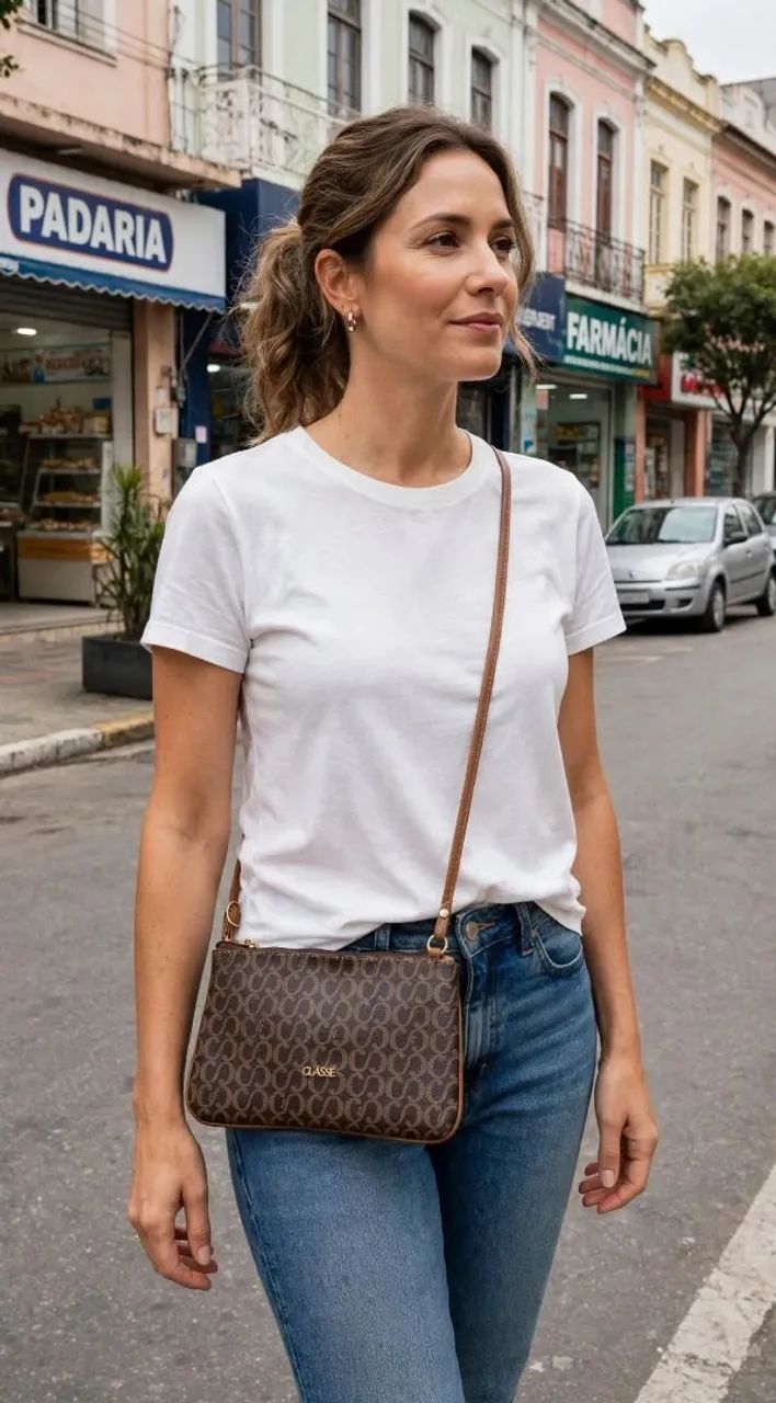Bolsa lateral pequena estampada linda
