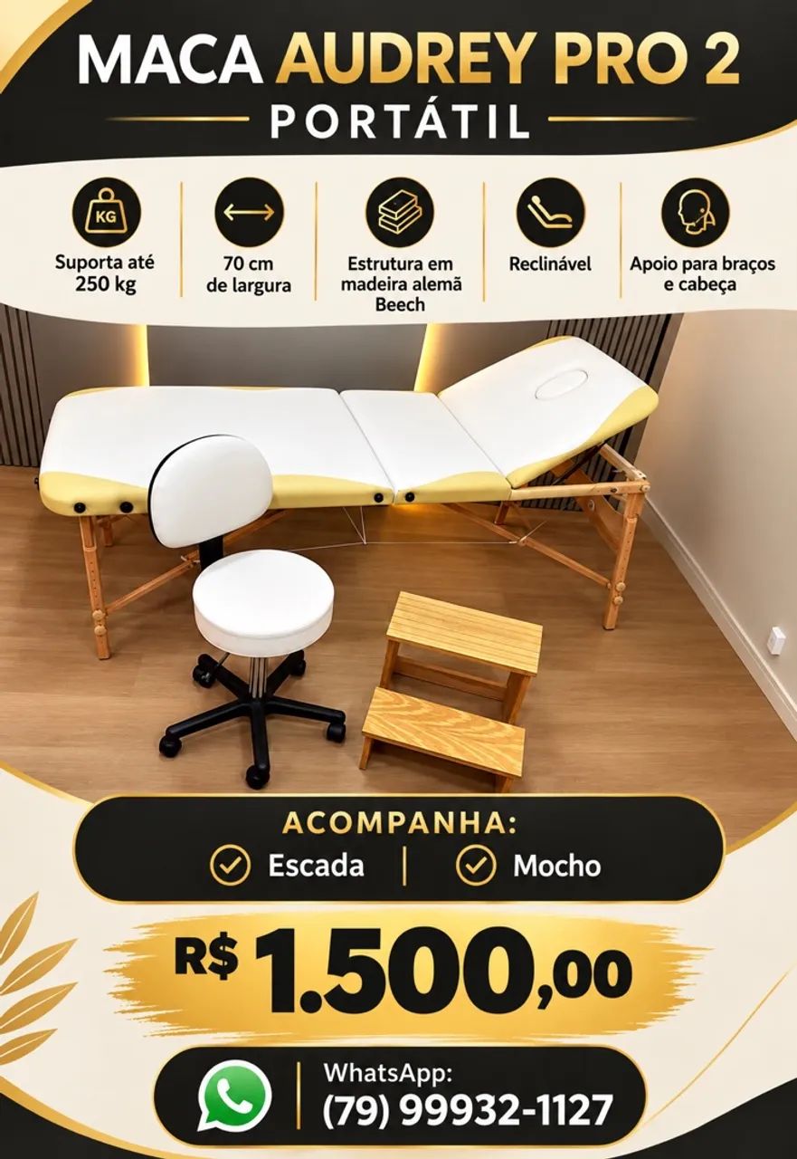 Maca Audrey conjunto completo com mocho e escada