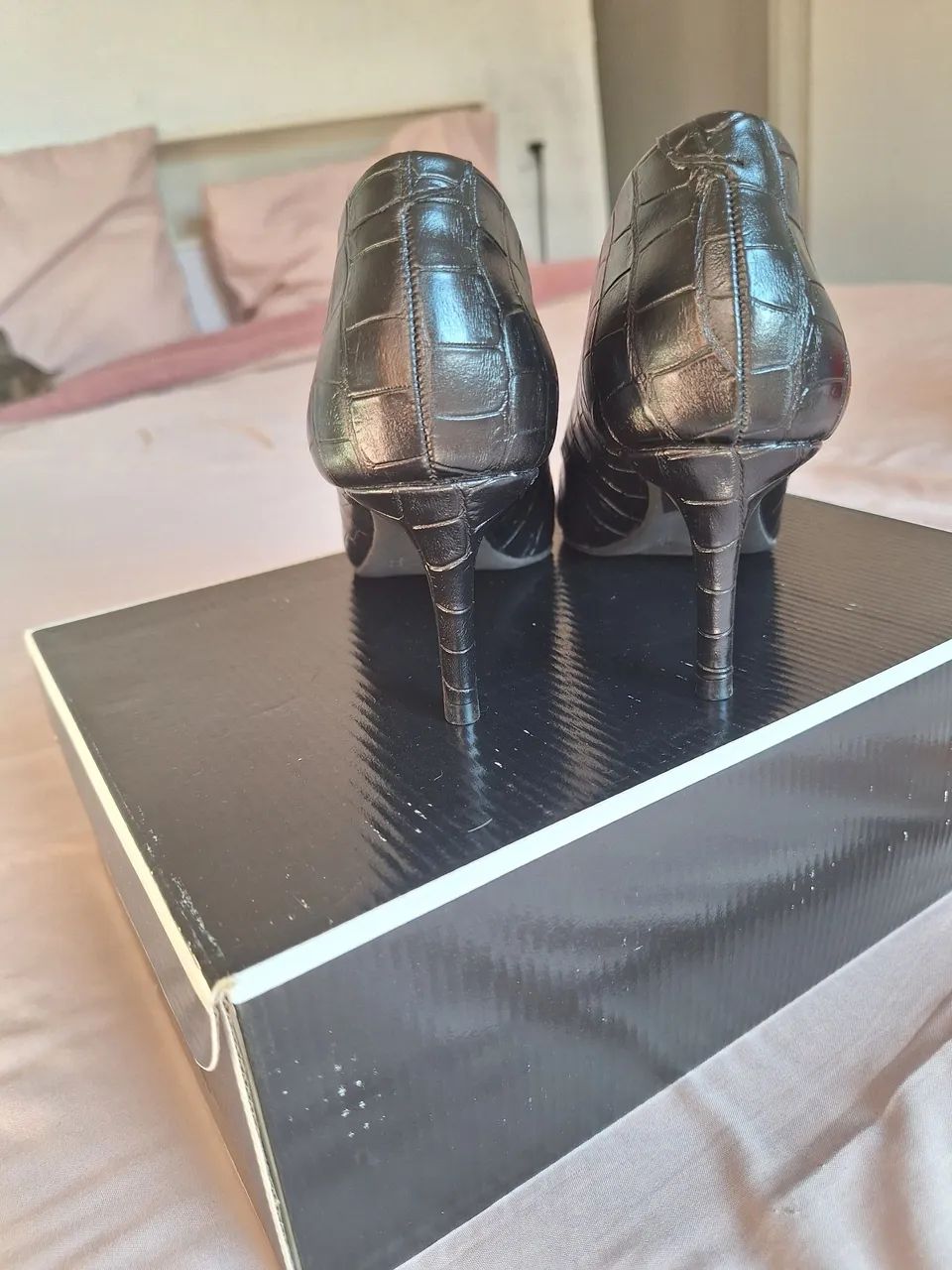 Scarpin preto croco 34 - Foto 4