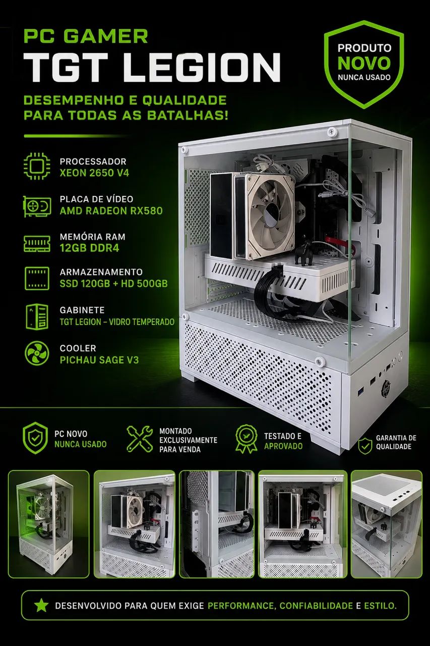 Pc gamer Full Branco Rx580  - Foto 3