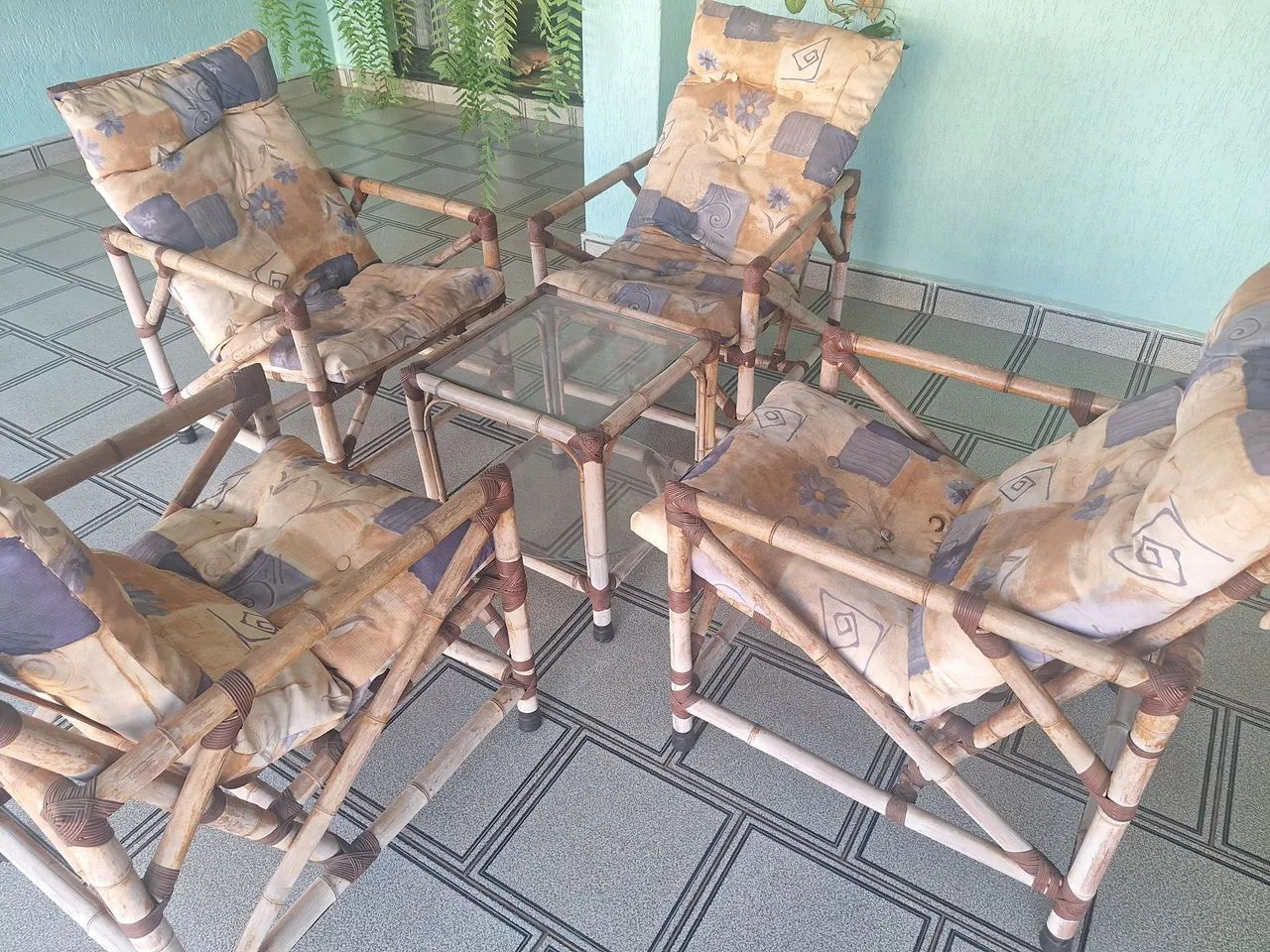 Jogo cadeira bambu  - Foto 2