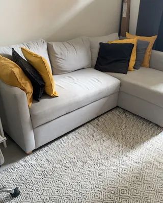 Sofá-cama cinza com chaise e baú - Foto 2