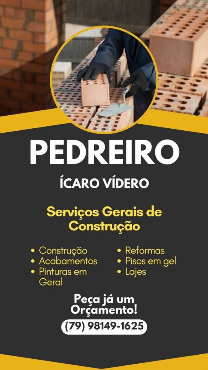 Pedreiro  disponível 