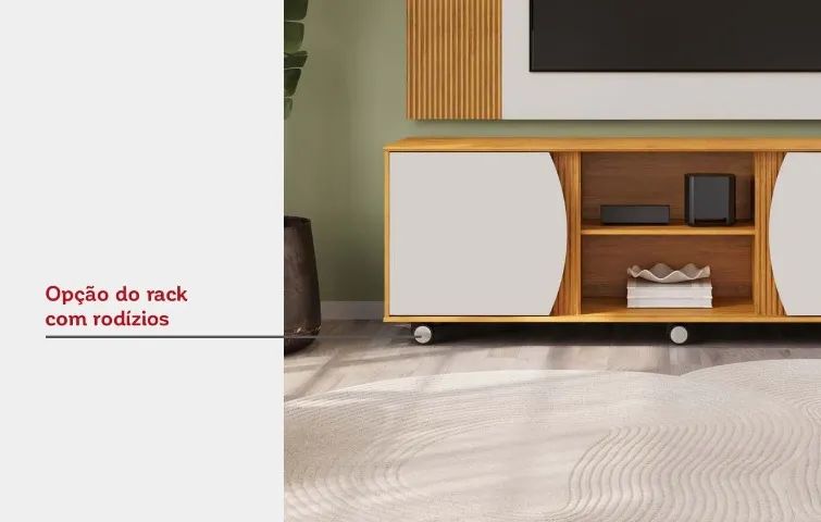  Conjunto Painel Com Rack Domo Novo - Foto 2