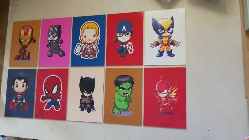 Quadrinhos Decorativos 10x13 cm - Kit dos Heróis - Foto 2
