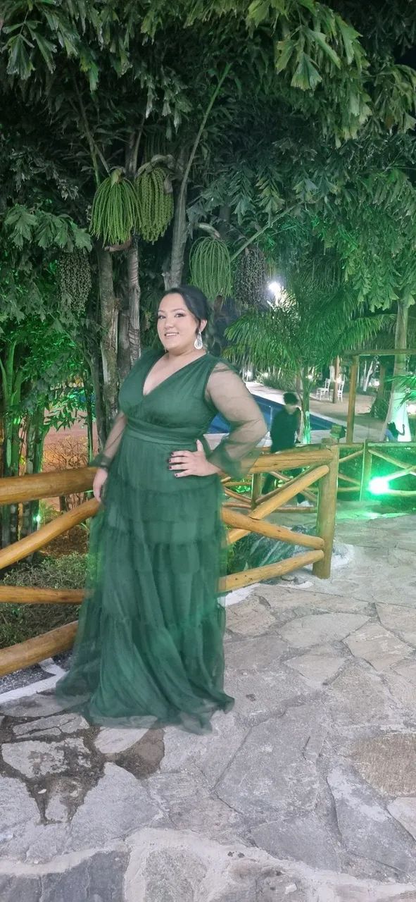 Vestido festa verde Oliva  - Foto 3