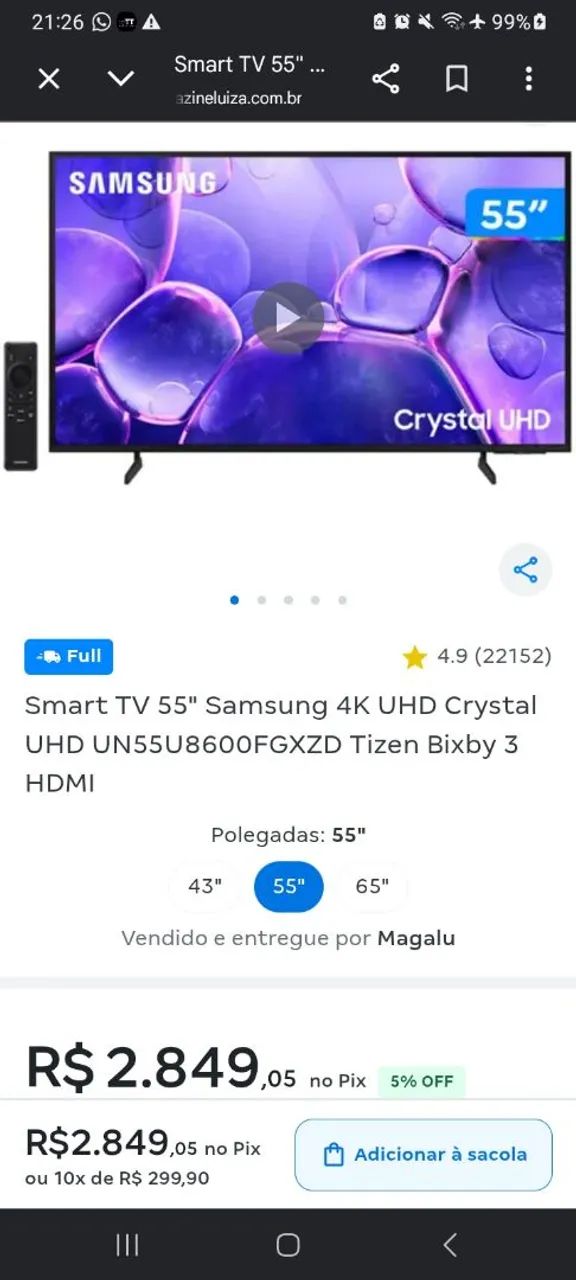 Smart TV Samsung 55' - Foto 2