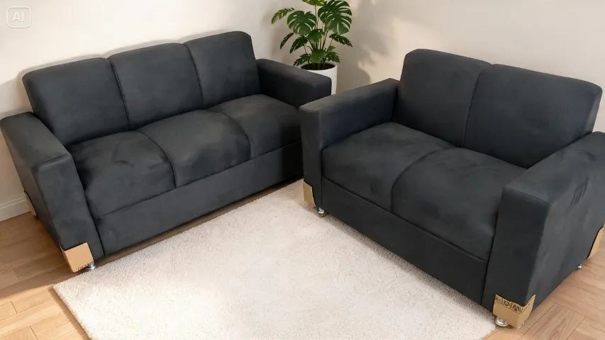 Sofá 2 e 3 Lugares Suede Caramelo D33 Resistente e Confortável Luxo - Foto 4