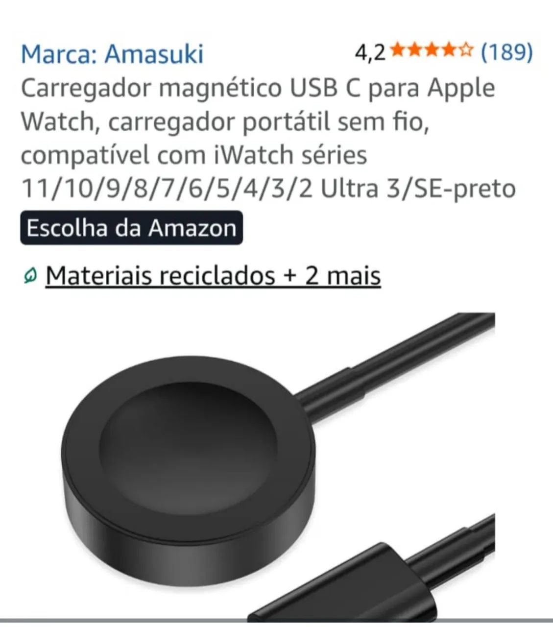 Carregador magnético USB-C. 