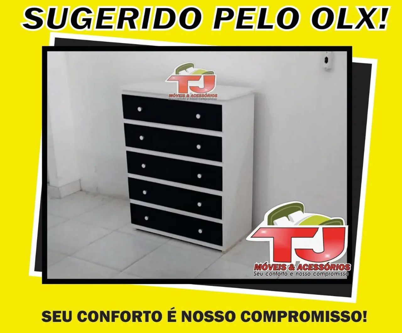 Cômoda 5 gavetas em cores 
