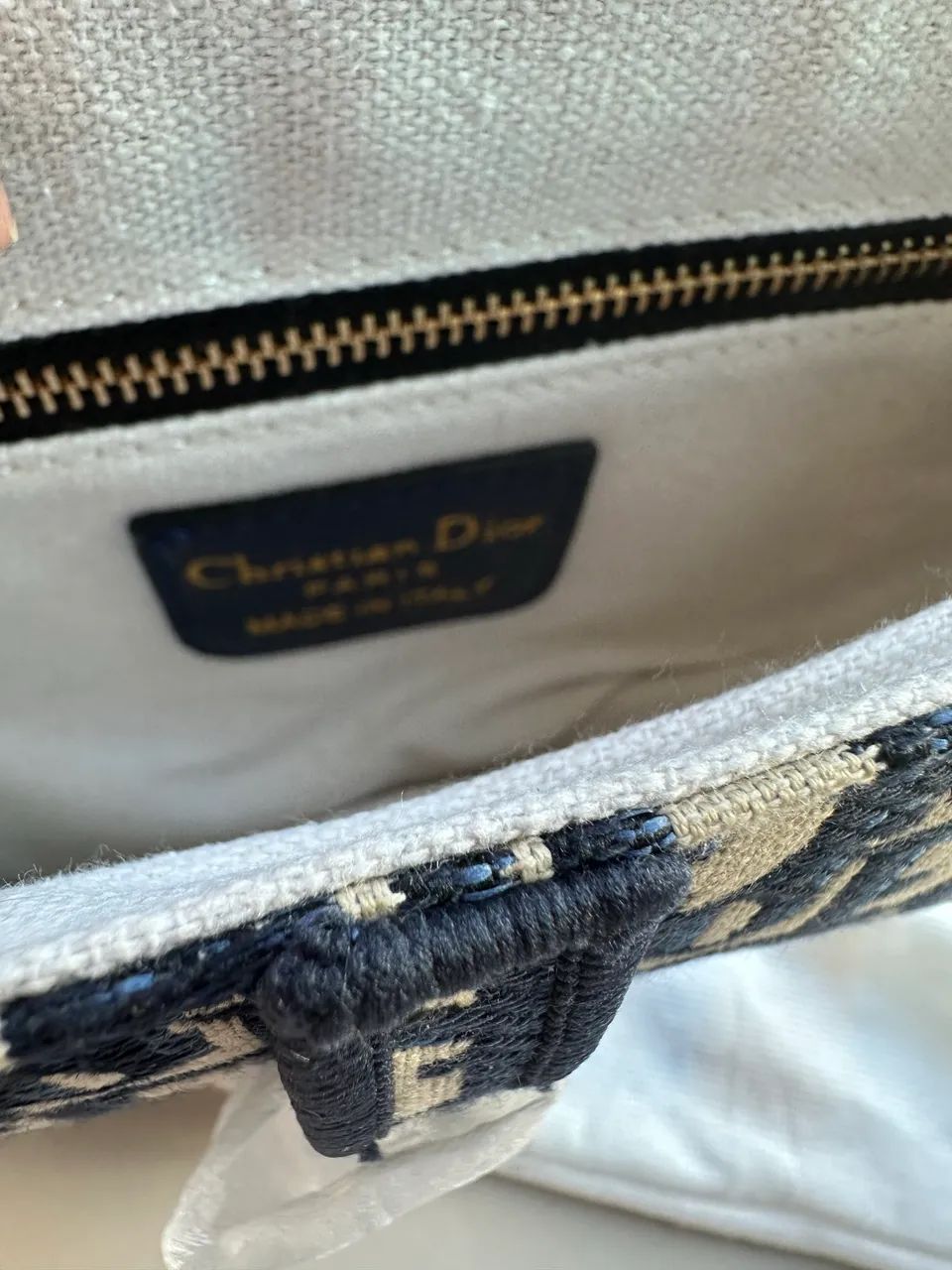 Dior - Bolsa Feminina bordada- azul marinho  - Foto 5