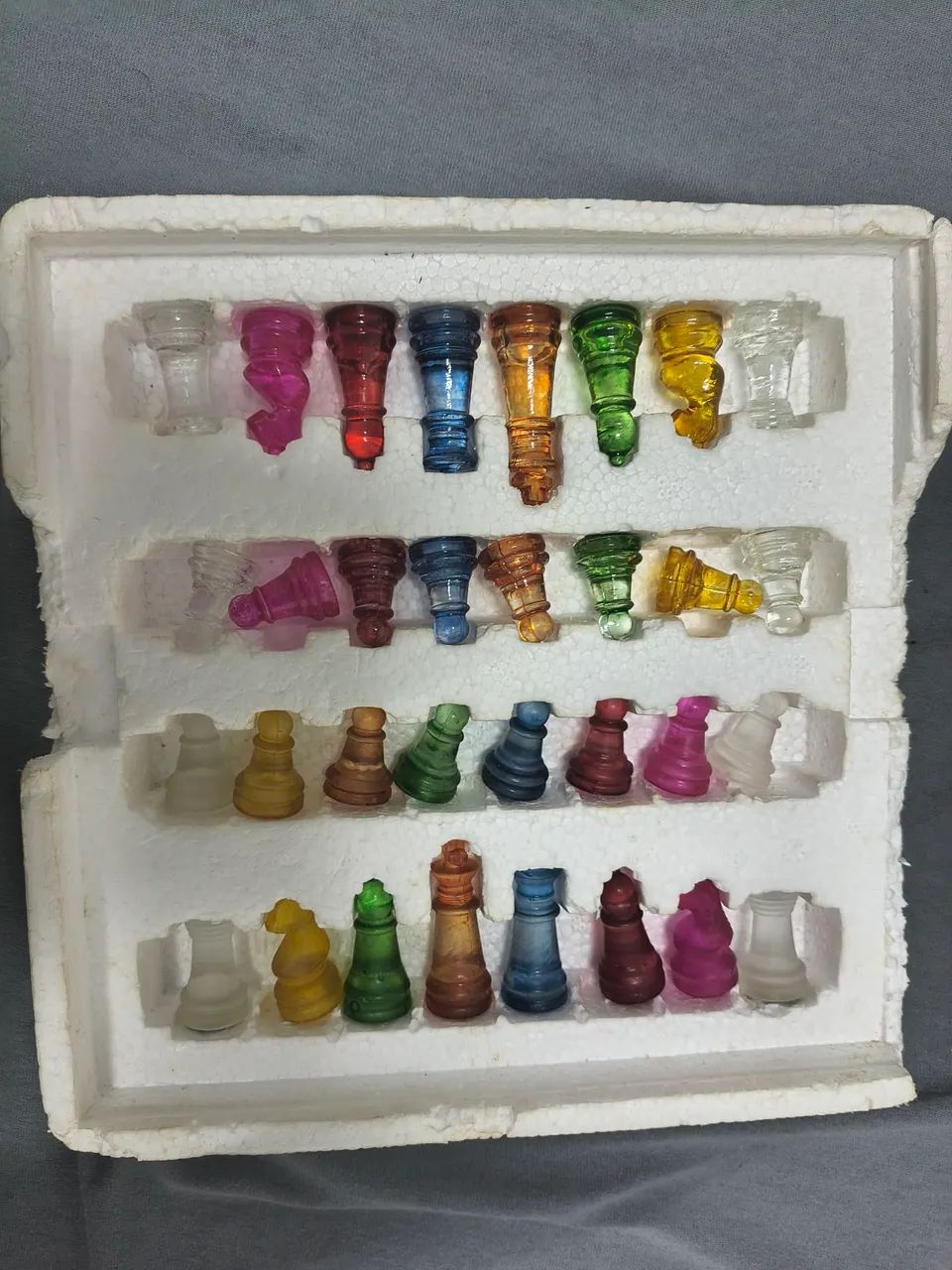 Xadrez de vidro fosca e brilhante com tabuleiro de vidro - Foto 3