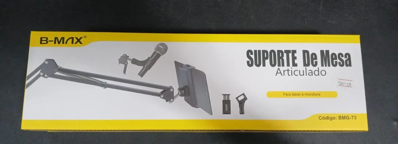 Suporte de mesa articulado para tablet e microfone b-max