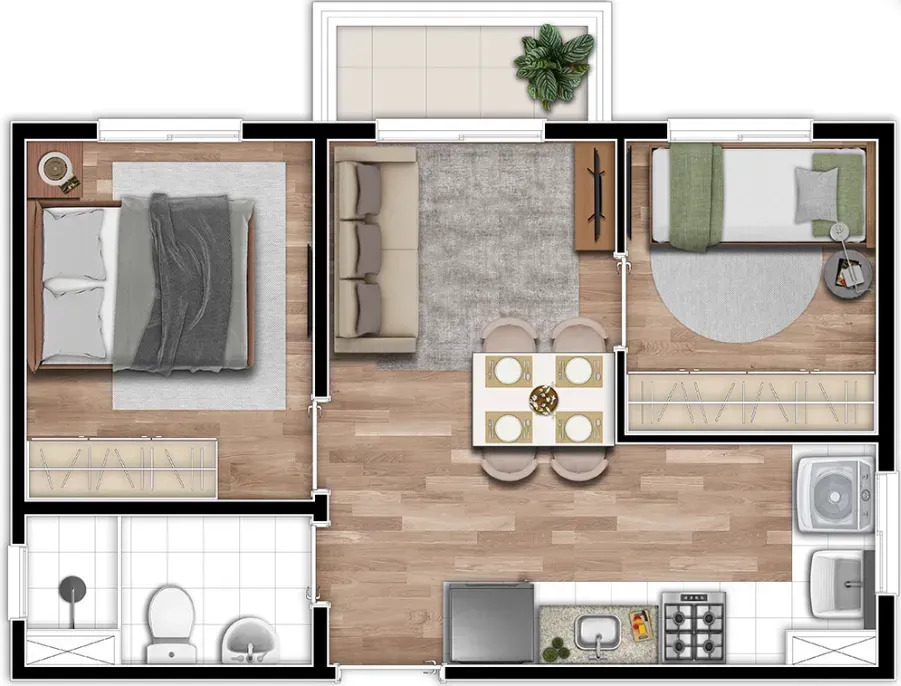 PLANTA 34m²