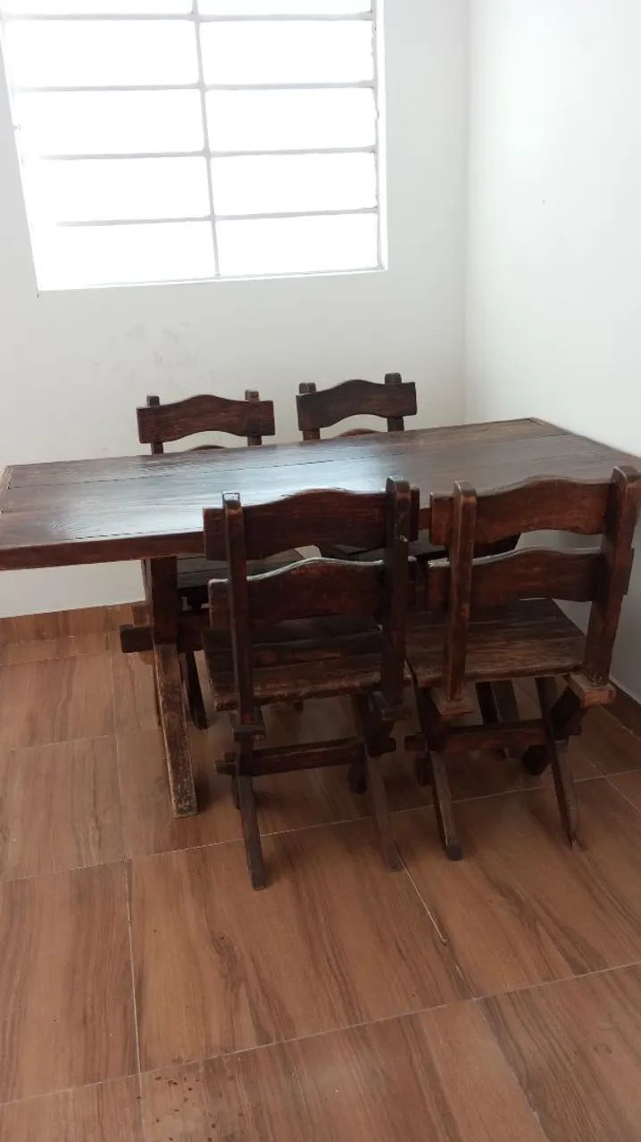 CONJUNTO MESA MADEIRA MACIÇA - Foto 2